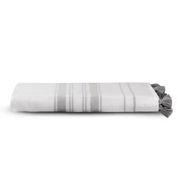 Mijölnir One Side Striped - Toalla de Baño 100% Algodón 100x180 cm Gris y Blanco de Lujo